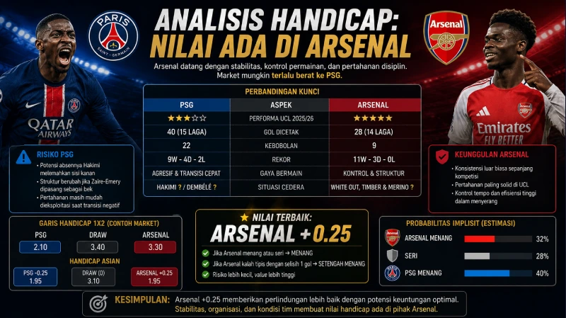 Analisis Handicap Nilai Ada di Arsenal