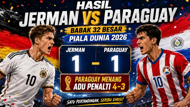 Hasil Jerman vs Paraguay di Babak 32 Besar Piala Dunia 2026