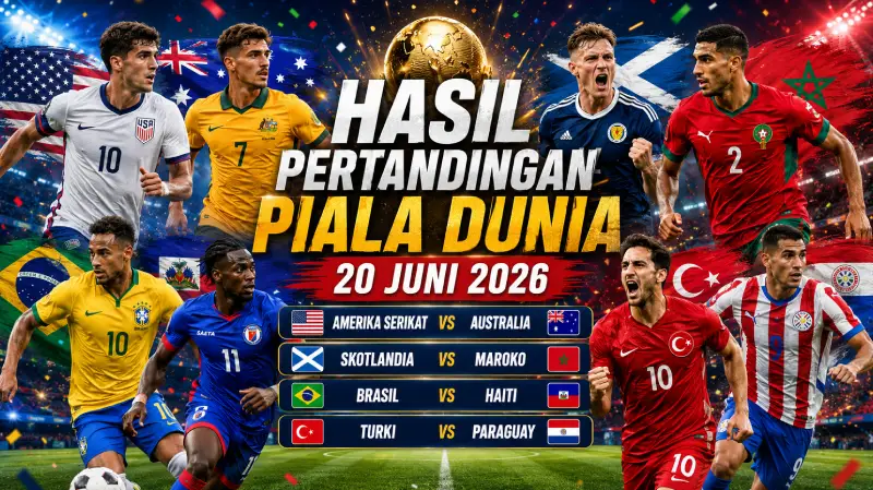 Hasil Pertandingan Piala Dunia 20 Juni 2026