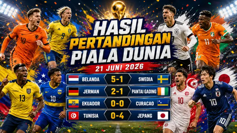 Hasil Pertandingan Piala Dunia 21 Juni 2026
