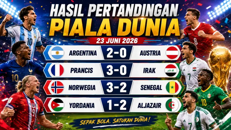 Hasil Pertandingan Piala Dunia 23 Juni 2026