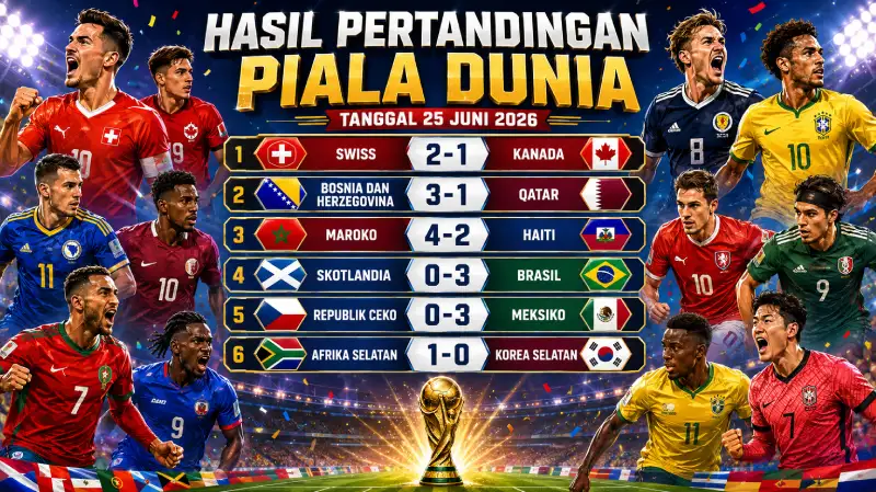 Hasil Pertandingan Piala Dunia 25 Juni 2026