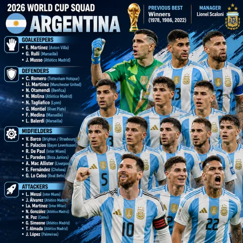 Skuad Argentina di Piala Dunia 2026