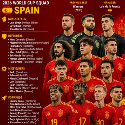 Skuad Spanyol di Piala Dunia 2026