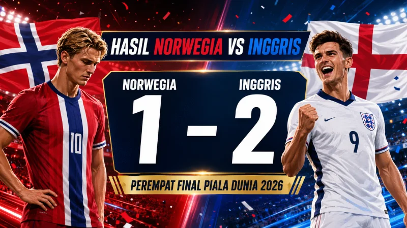 Hasil Norwegia vs Inggris di Babak Perempat Final Piala Dunia 2026