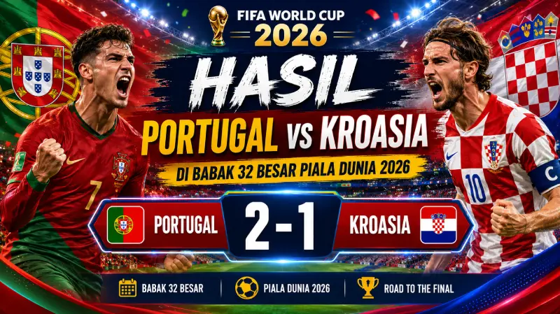 Hasil Portugal vs Kroasia di Babak 32 Besar Piala Dunia 2026