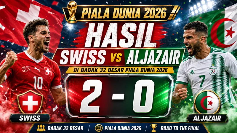 Hasil Swiss vs Aljazair di Babak 32 Besar Piala Dunia 2026
